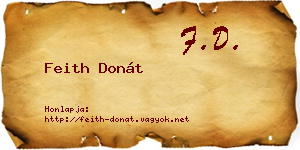 Feith Donát névjegykártya